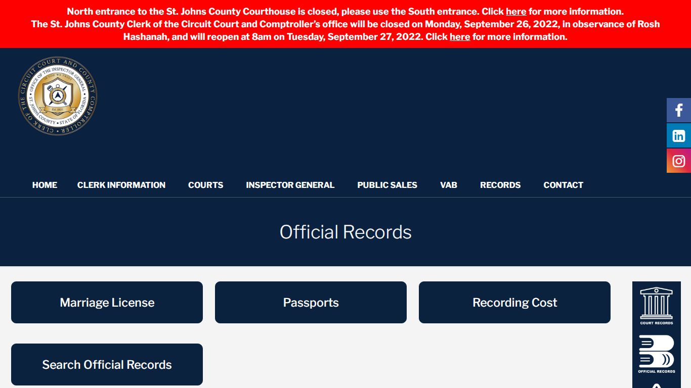 Official Records - St. Johns County Clerk of Court